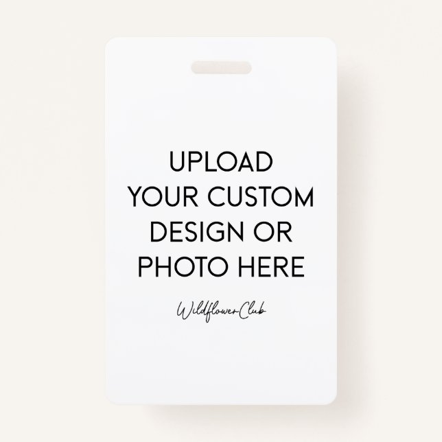 Create Your Own Picture Vertical PVC Plastic Badge (Front)