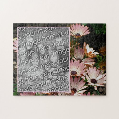 Create Your Own Pink African Daisy Flowers Photo Jigsaw Puzzle