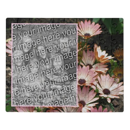 Create Your Own Pink African Daisy Flowers Photo Jigsaw Puzzle