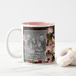 Create Your Own Pink African Daisy Flowers Photo Two-Tone Coffee Mug