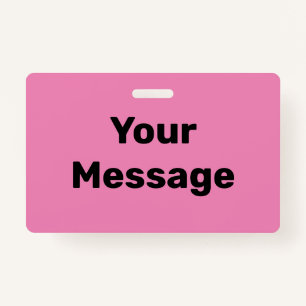 Create Your Own Pink and Black Text Template Badge