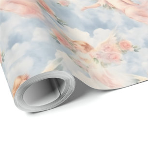 Create Your Own Pink Angels & Pink Roses Wrapping Paper