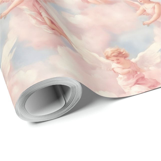 Create Your Own Pink Angels Wrapping Paper (Roll Corner)
