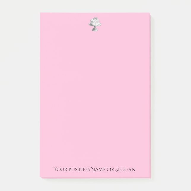 Create Your Own Pink Bakery Business Custom Text  Post-it Notes (Front)