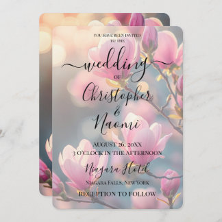 Create Your Own Pink Budding Flowers Invitation