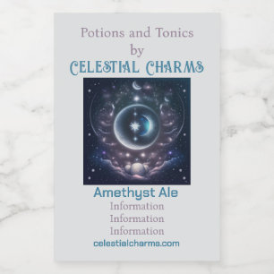 Create Your Own Pink Clouds & Silver Moon Wine Label