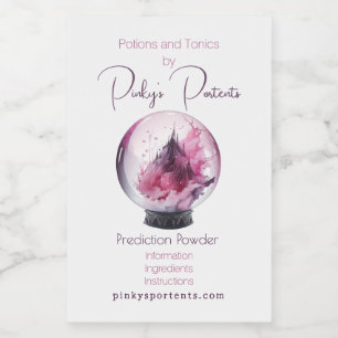 Create Your Own Pink Crystal Ball Apothecary  Food Label