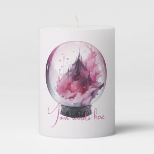 Create Your Own Pink Crystal Ball Pillar Candle