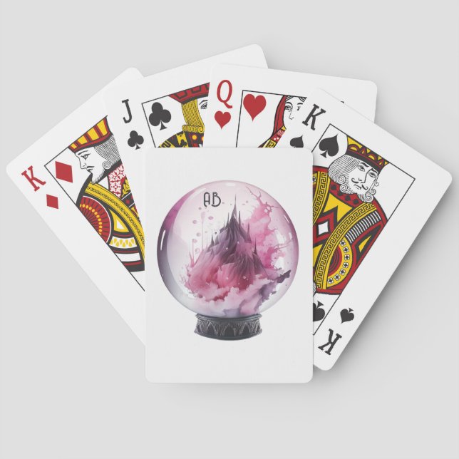 Create Your Own Pink Crystal Ball Poker Cards (Back)
