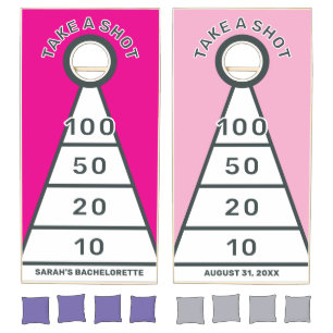 Create Your Own Pink Girly Toss Bachelorette Party Cornhole Set