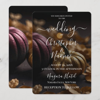 Create Your Own Pink & Gold Pumpkins  Invitation