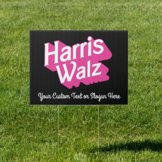 Create Your Own Pink Harris Walz 2024 Sign
