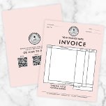 Create Your Own Pink Invoice with QR Code Logo Letterhead<br><div class="desc">Introducing our "Create Your Own Invoice" customizable business logo invoice letterhead! Design a professional and personalized invoice to suit your business's unique style. Upload your own business logo to make it truly yours, and customize all fonts to match your aesthetic. Add QR payment codes to offer customers various ways to...</div>