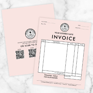 Create Your Own Pink Invoice with QR Logo Invoice Letterhead