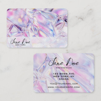Create Your Own Pink Iridescent Business Card