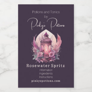Create Your Own Pink Lantern & Roses Apothecary Food Label