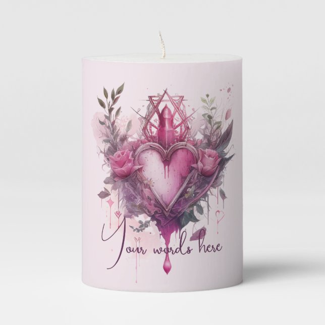 Create Your Own Pink Love Candle (Front)