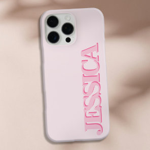 Create Your Own Pink Name Monogram iPhone 16 Pro Max Case