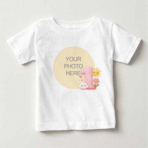 Create Your Own Pink One 1st Birthday Baby Shirt
