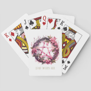 Create Your Own Pink Pentacle Flowers Poker Cards