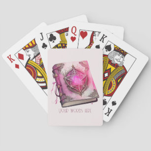 Create Your Own Pink Pentacle Grimoire Poker Cards