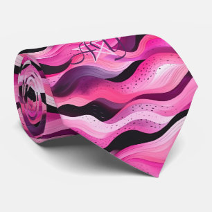 Create Your Own Pink Purple Ombre Waves Neck Tie