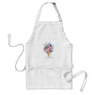 Create Your Own Pink Roses & Butterflies Ice Cream Adult Apron