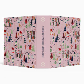 Create Your Own Pink Sleigh All Day Gnomes 3 Ring Binder