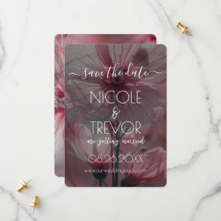 Create Your Own - Pink Translucent Flowers Save The Date