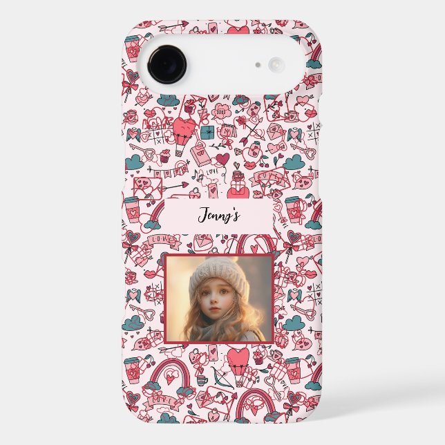 Create your own pink Valentine's Day iPhone Case (Back)