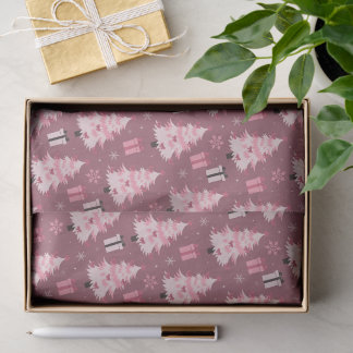 Create Your Own Pink Xmas Trees & Gifts Tissue Paper