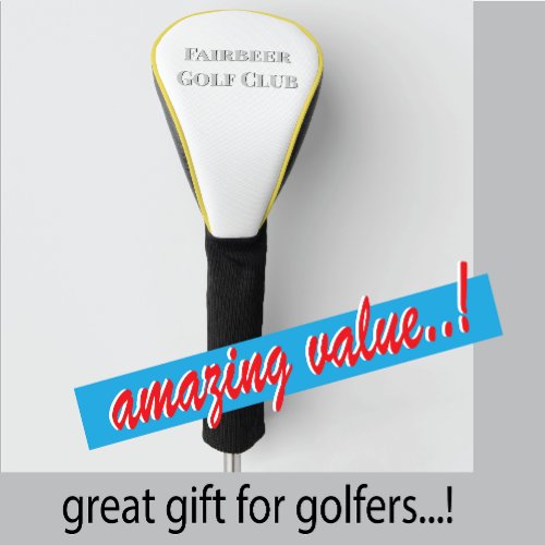 Create Your Own Plain Text Personalized Golf Head Cover