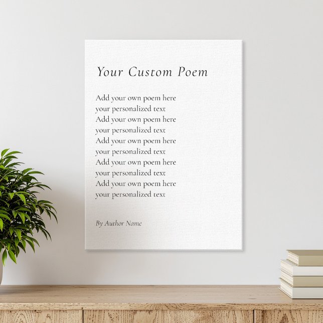 Create Your Own Poem Canvas Print (Creator Uploaded)