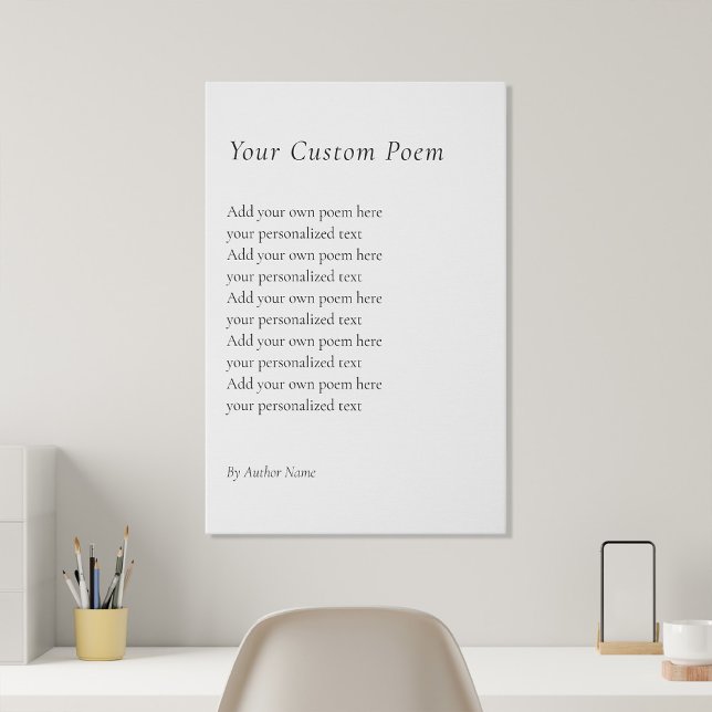 Create Your Own Poem Faux Canvas Print (Creator Uploaded)