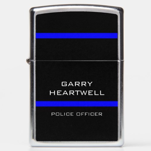 Create Your Own Police Thin Blue Line Zippo Lighter