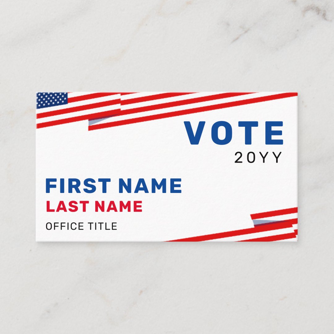 Create Your Own Political Election Campaign Business Card | Zazzle