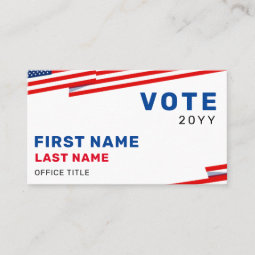 Create Your Own Political Election Campaign Business Card | Zazzle