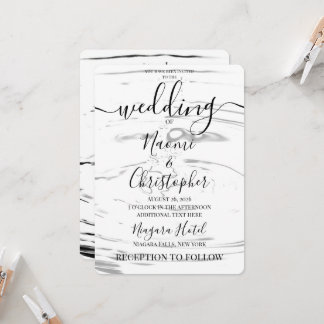 Create Your Own Pool Water Drops Wedding Invitation
