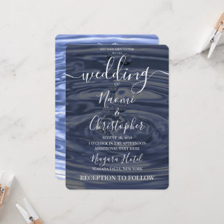 Create Your Own Pool Water Drops Wedding Invitation
