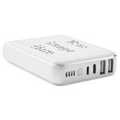 TenFour 10400mAh Power Bank by OrigAudio, White (Angled)