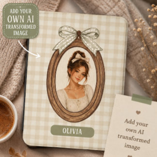 Create your own portrait vintage bow cottagecore Kindle Cover