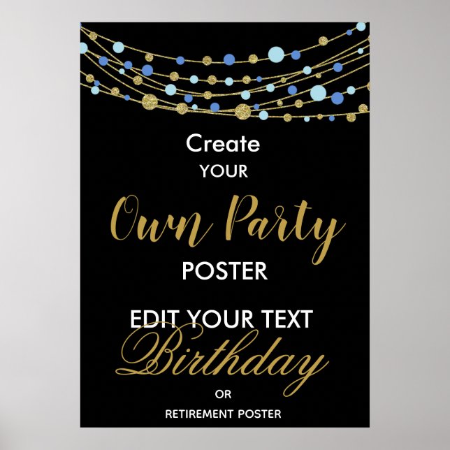 CREATE YOUR OWN POSTER Birthday poster, (Front)