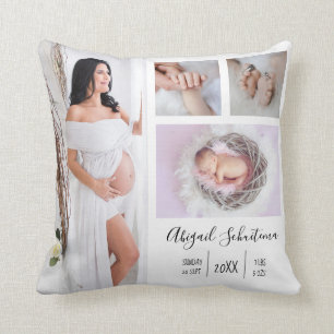 Create Your Own Pregnancy and Baby Photo Keepsake Throw Pillow