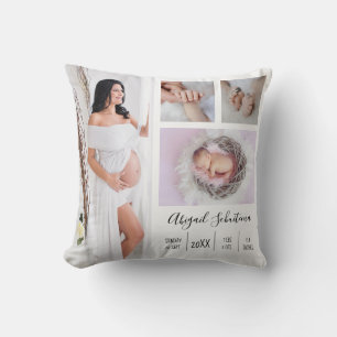 Create Your Own Pregnancy and Baby Photo Keepsake Throw Pillow
