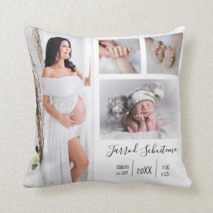 Create Your Own Pregnancy and Baby Photo Throw Pillow