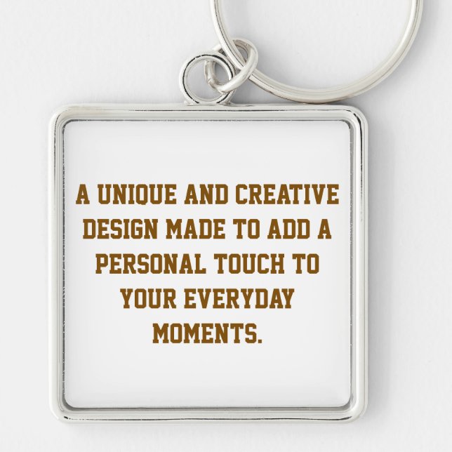 Create Your Own Premium Square Keychain, Large Key Keychain (Front)