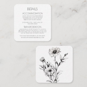 Create Your Own - Pretty Black & White Wildflowers Enclosure Card