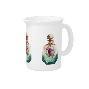 Create Your Own Pretty Peonies Perfume Bottle Beverage Pitcher
