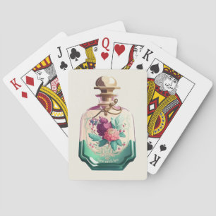 Create Your Own Pretty Peonies Perfume Bottle Poker Cards