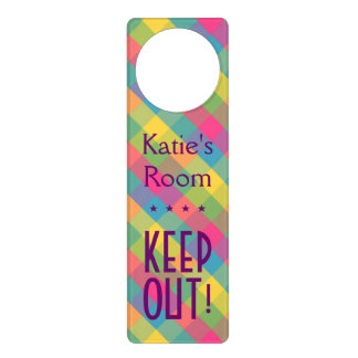 Create your own: Pretty Plaid KEEP OUT! Doorhanger